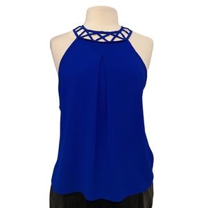 2/$25 Monteau blue cutout tank top